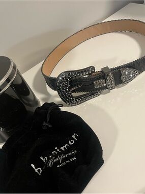 B.B Simon Noir Classic 2 Leather Belt